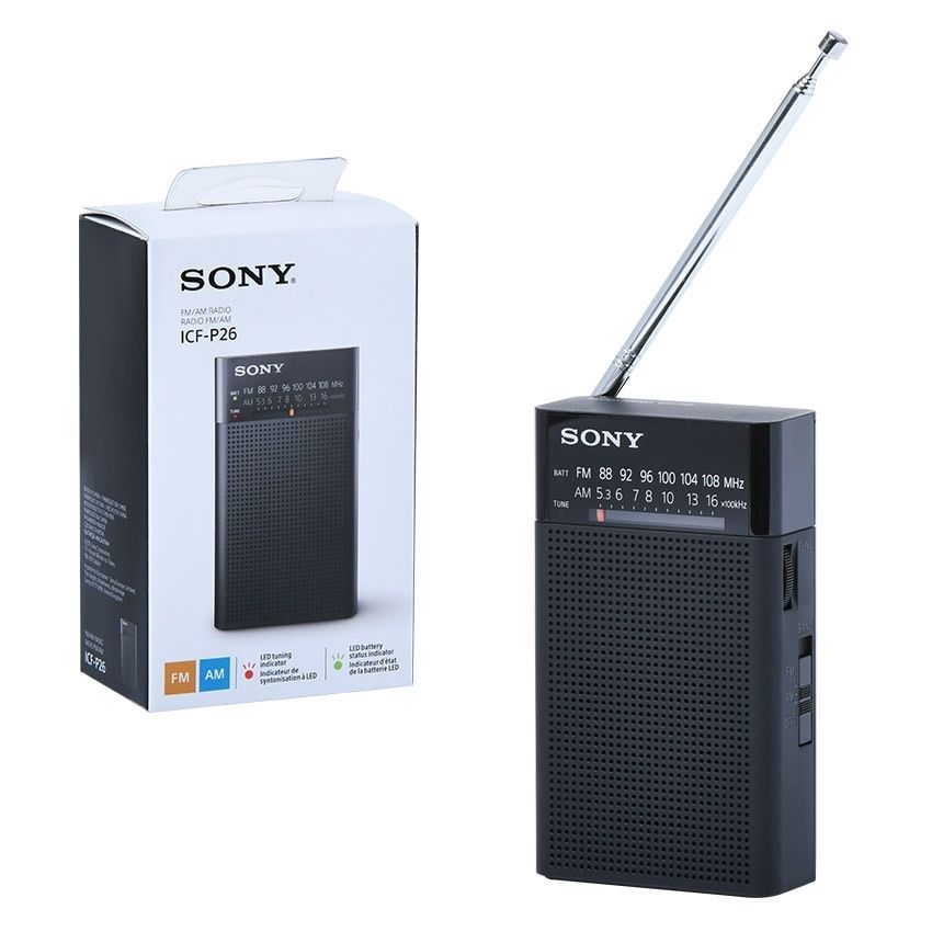 Radio Portátil 100mw Am Fm Batería Aa Negro Icf-p26 Sony